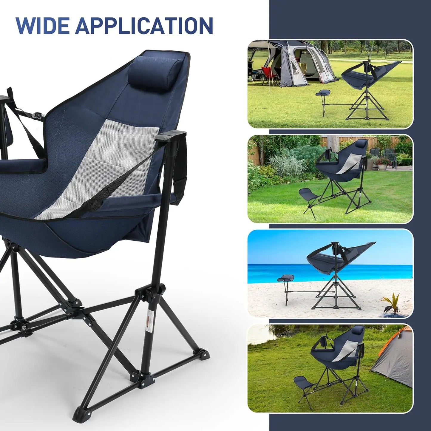 Hammock Camping Chair with Retractable Footrest