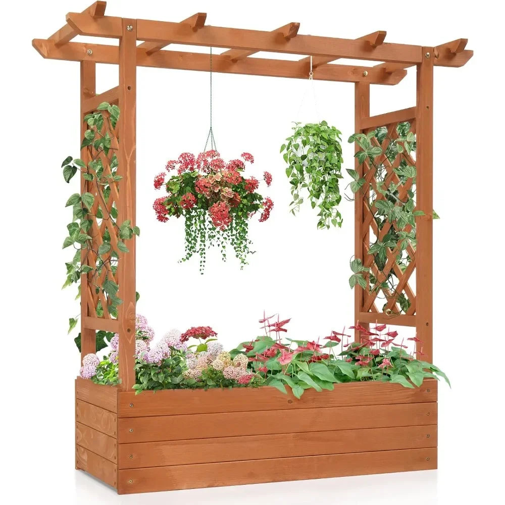 Raised Garden Bed with Trellis