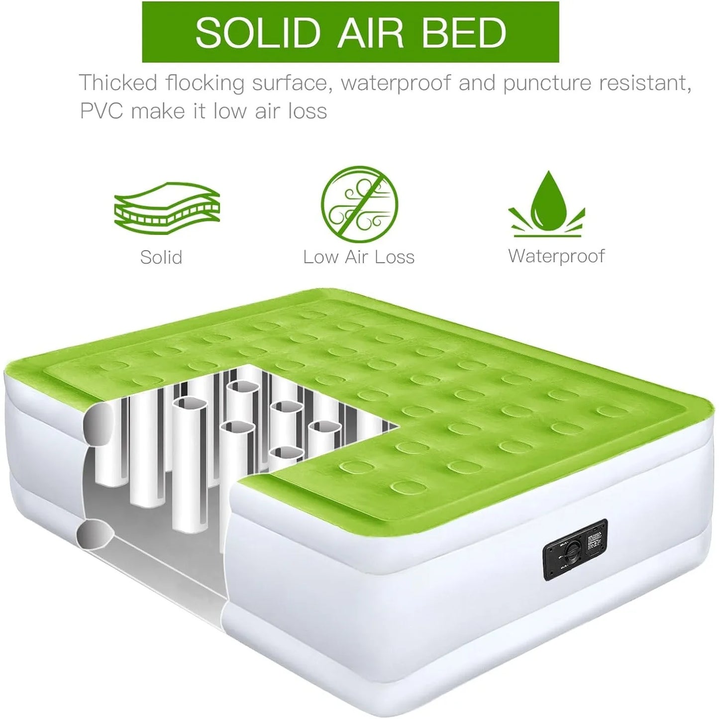 Twin Size Air Mattress with Built in Pump 18 Inch Tall