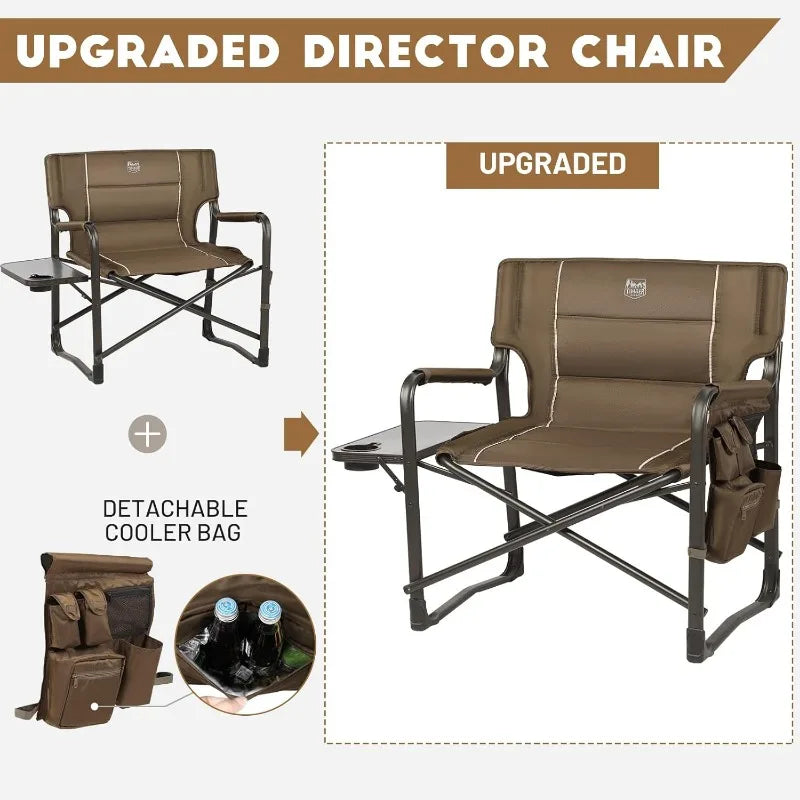 XXL Upgraded Oversized Directors Chairs with Foldable Side Table